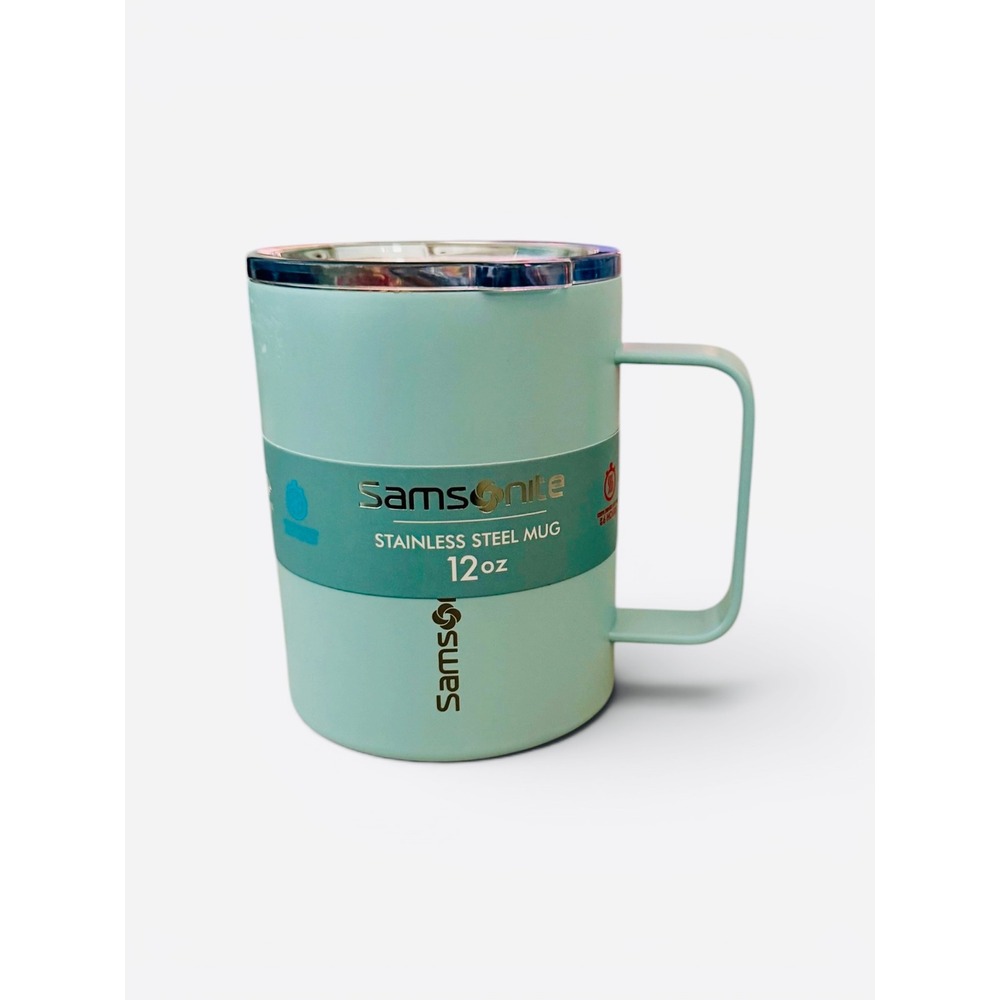 Samsonite 12oz Stainless Steel Insulated‎ Mug Blue Travel Cup with Lid NEW